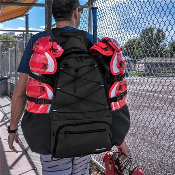 Athletico Dominator Baseball Backpack, Catchers Gear Adult  Dominator Baseball Bag - Softball Bat Bag with Shoes Compartment, Lightweight
